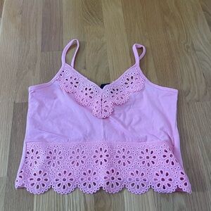 Pink floral crop top
